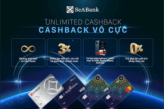 Hoàn tiền không giới hạn với thẻ quốc tế SeABank