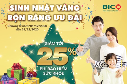 BIC giảm tới 25% phí bảo hiểm sức khỏe nhân dịp sinh nhật
