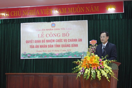 Công bố Quyết định Chánh án TAND tỉnh Quảng Bình