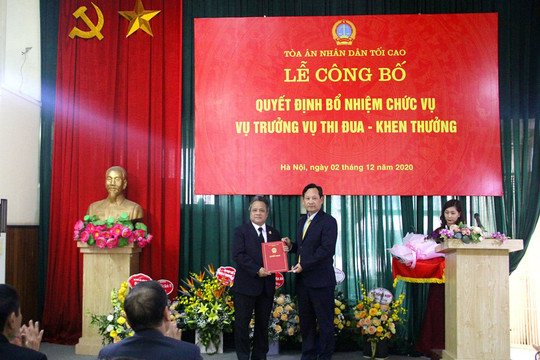 TANDTC bổ nhiệm Vụ trưởng Vụ Thi đua - Khen thưởng
