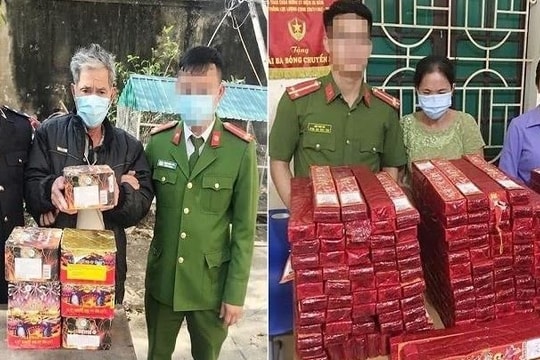 Bắt 4 đối tượng ở vùng biển, thu giữ hơn 200 kg pháo các loại