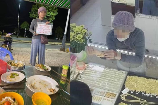 Hôm trước cầm biển xin tiền chữa bệnh, hôm sau đã lộ ảnh đi mua vàng: Gái trẻ khiến dân mạng phẫn nộ
