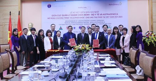Ký kết biên bản ghi nhớ hợp tác thực hiện mở rộng Chương trình “Vì Lá Phổi Khỏe” cho ung thư phổi tại Việt Nam 2021-2023    