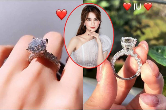 Mới sáng sớm, Ngọc Trinh bất ngờ khoe nhẫn kim cương 'siêu to' được bạn trai tặng: 'Yêu'