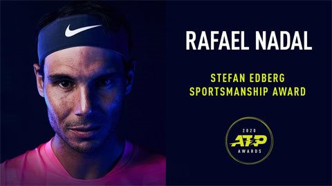 Nadal nhận giải 'Tinh thần thể thao Stefan Edberg' lần thứ tư