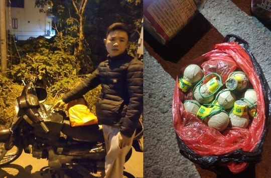 Bắt giữ thanh niên vận chuyển pháo hình dạng lựu đạn