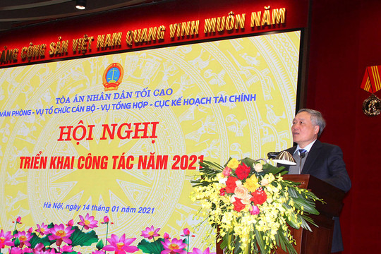 Văn phòng TANDTC và các vụ Tổ chức-Cán bộ, Tổng hợp, Cục Kế hoạch-Tài chính triển khai công tác năm 2021