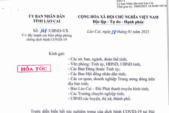 Lào Cai: Tăng cường các biện pháp phòng chống dịch bệnh Covid–19