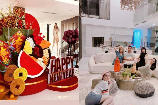 Trước thềm năm mới, Ngọc Trinh trang trí Tết hoành tráng cho căn biệt thự 50 tỷ đồng