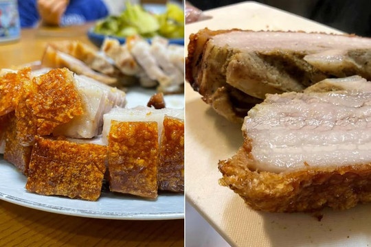 Bí quyết làm món thịt heo quay sao cho bì giòn tan, thịt vẫn dai ngon bằng nồi chiên không dầu