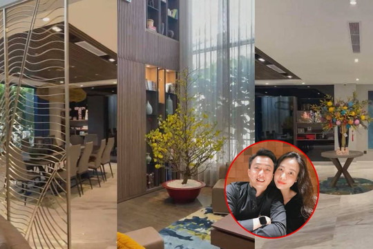 Biệt thự triệu đô của Cường Đô La và Đàm Thu Trang trang trí rực rỡ hoa Tết
