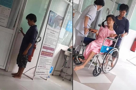 Xúc động trước câu chuyện chồng khiếm thị đưa vợ bị thiểu năng đi mổ thai