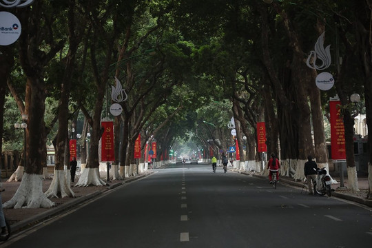 Đường phố Hà Nội bình yên ngày mùng 1 tết
