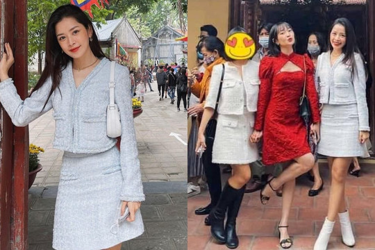 Chi Pu gây tranh cãi khi diện váy ngắn, không đeo khẩu trang đi lễ chùa đầu năm
