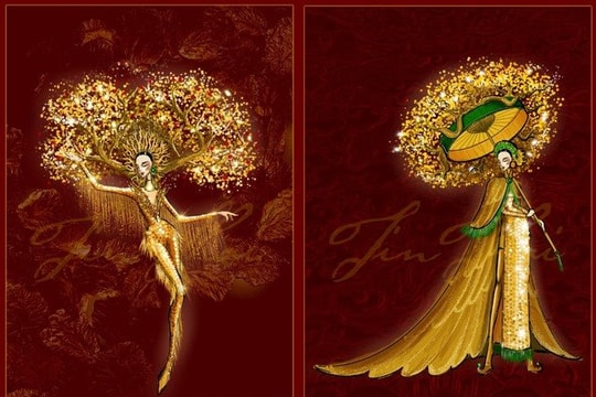 “Lá ngọc cành vàng” là quốc phục của Á hậu Ngọc Thảo tại Miss Grand International 2020