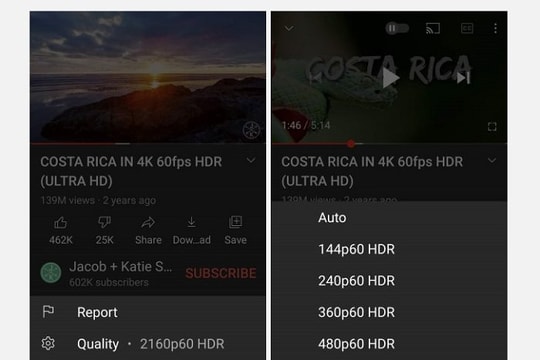 Android hỗ trợ phát 4K cho ứng dụng Youtube