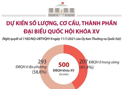Số lượng ĐBQH khóa XV phân bổ thế nào theo tỉnh, thành phố?