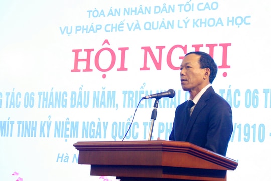 Vụ Pháp chế và Quản lý khoa học TANDTC sơ kết công tác 6 tháng đầu năm 2021