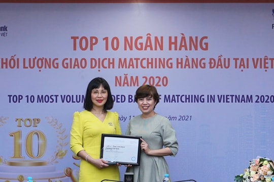LienVietPostBank được vinh danh trong top 10 Ngân hàng có khối lượng giao dịch Matching lớn nhất thị trường ngoại hối Việt Nam 2020
