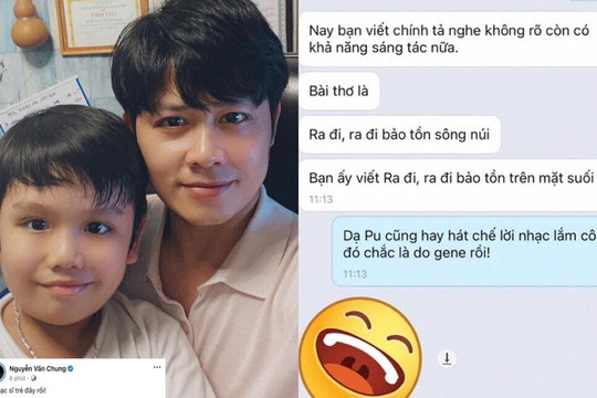Nguyễn Văn Chung khoe con trai được di truyền 'gen nhạc sĩ' từ bé