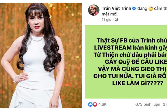 NS Việt Trinh đáp trả cực gắt khi bị nói livestream bán hàng gây quỹ từ thiện để câu view