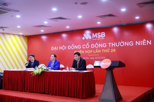 MSB đặt mục tiêu lợi nhuận 2021 tăng 30%, trình phương án tăng vốn điều lệ thông qua trả cổ tức bằng cổ phiếu