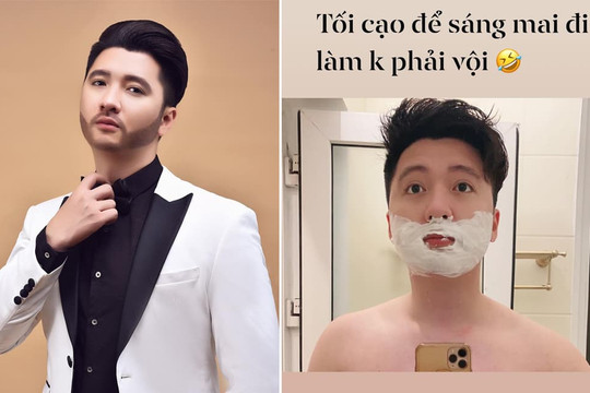 Trọng Hưng đi cấy râu để đổi diện mạo nhưng mỗi tối vẫn phải cạo để sáng mai đi làm không phải vội