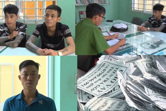 Bắt quả tang 7 đối tượng rải tờ rơi cho vay tiền tín dụng đen