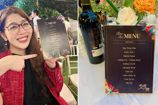 Menu với những món ăn có tên độc lạ của tiệc kỷ niệm 25 năm thành lập VTV3