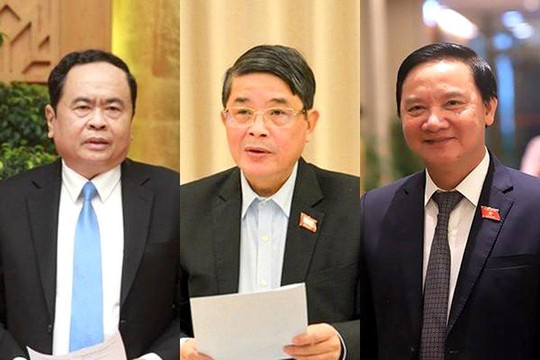 Các ông Trần Thanh Mẫn, Nguyễn Đức Hải và Nguyễn Khắc Định trúng cử Phó Chủ tịch Quốc hội