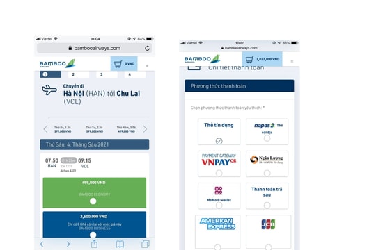 Giảm ngay 500.000 đồng khi thanh toán vé bay Bamboo Airways bằng thẻ quốc tế SHB