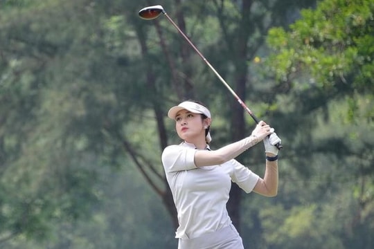 Á hậu Huyền My khoe "dáng ngọc" ở sân golf