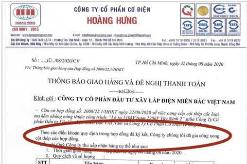 TP.HCM: Công ty CP Cơ điện Hoàng Hưng bị tố nhận tiền không giao hàng