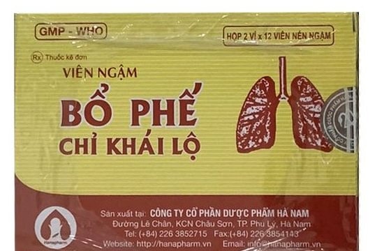 Vi phạm tiêu chuẩn chất lượng, Bổ phế chỉ khái lộ bị thu hồi
