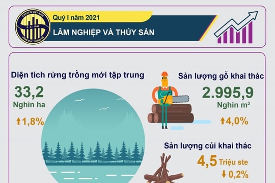 Infographic: Tình hình tăng trưởng của Lâm nghiệp và Thủy sản quý I/2021