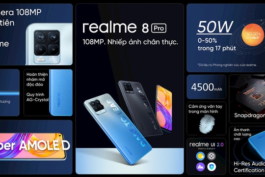 Realme 8 series ra mắt với cảm biến camera 108 MP