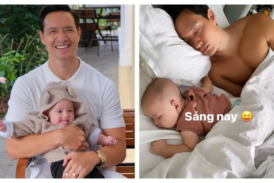 Hà Hồ khoe khoảnh khắc buổi sáng của gia đình, Kim Lý chiếm spotlight vì ngủ vẫn quá đẹp trai