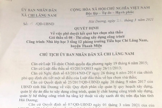 Hải Dương: Chủ đầu tư mong “thông cảm” cho hành vi gian dối của nhà thầu