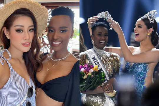 Khánh Vân hào hứng 'đọ sắc' cùng Hoa hậu Hoàn vũ Thế giới 2019 - Zozibini Tunzi