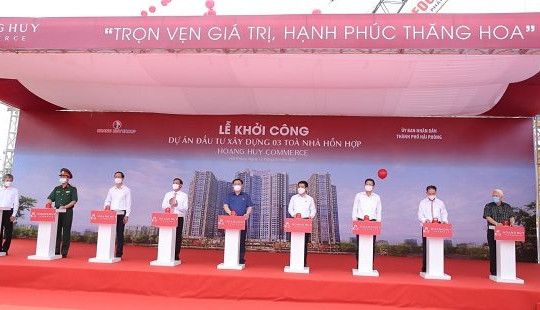 Hải Phòng: ﻿﻿Khởi công Dự án 3 tòa nhà hỗn hợp 39 tầng Hoàng Huy Commerce gần 5000 tỷ đồng