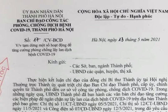 Hà Nội chỉ đạo tạm dừng hoạt động sân golf từ 12 giờ ngày 13/5