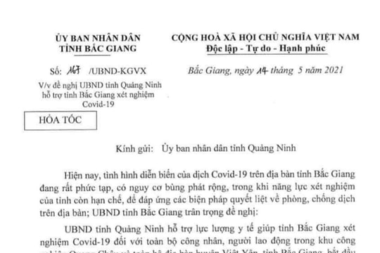 Quảng Ninh hỗ trợ Bắc Giang xét nghiệm Covid-19