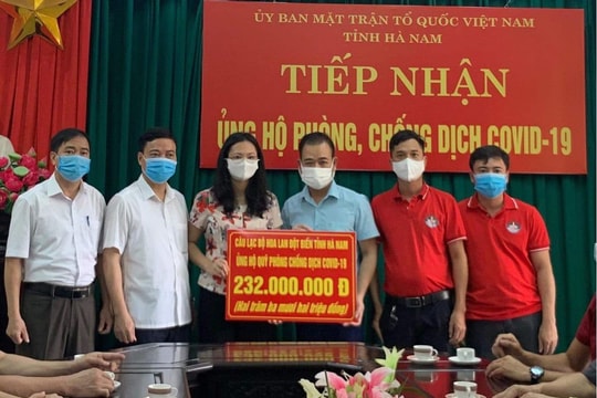 CLB Hoa lan đột biến Hà Nam kêu gọi hơn 300 triệu đồng ủng hộ phòng chống dịch COVID-19