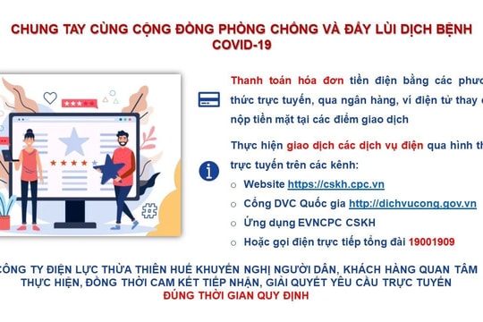 Điện lực Huế luôn chủ động trước các diễn biến phức tạp của dịch bệnh Covid-19