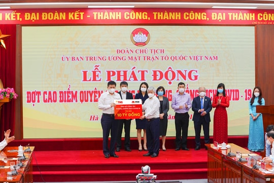 Ngân hàng MSB và tập đoàn TNG Holdings Việt Nam ủng hộ 30 tỷ đồng cho quỹ phòng chống dịch covid-19
