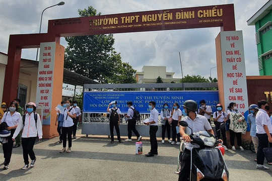 Bình Dương hoàn thành kỳ thi tuyển sinh vào lớp 10
