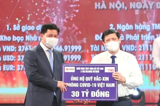 Ngân hàng TMCP Hàng Hải Việt Nam (MSB) và TNG Holdings Vietnam ủng hộ gần 50 tỷ cho hoạt động phòng chống dịch Covid-19
