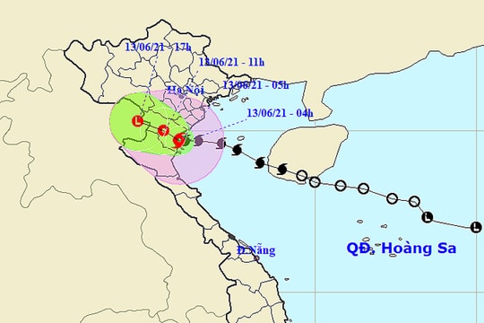 Bão số 2 đổ bộ vào đất liền trên khu vực Thái Bình đến phía Bắc Nghệ An