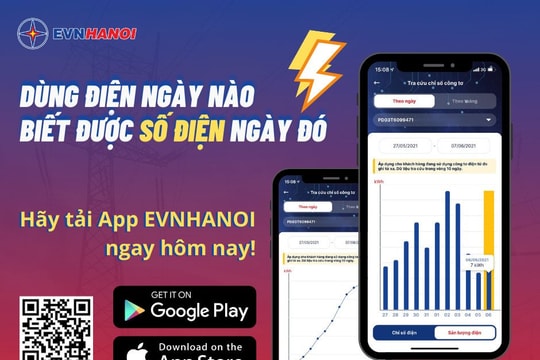 Chủ động theo dõi hóa đơn tiền điện trên App EVNHANOI