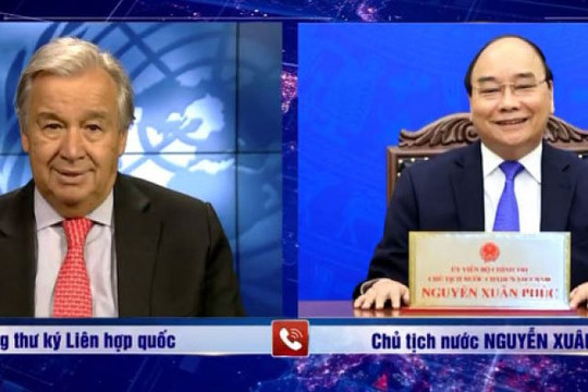 Chủ tịch nước điện đàm với Tổng Thư ký Liên hợp quốc Antonio Guterres